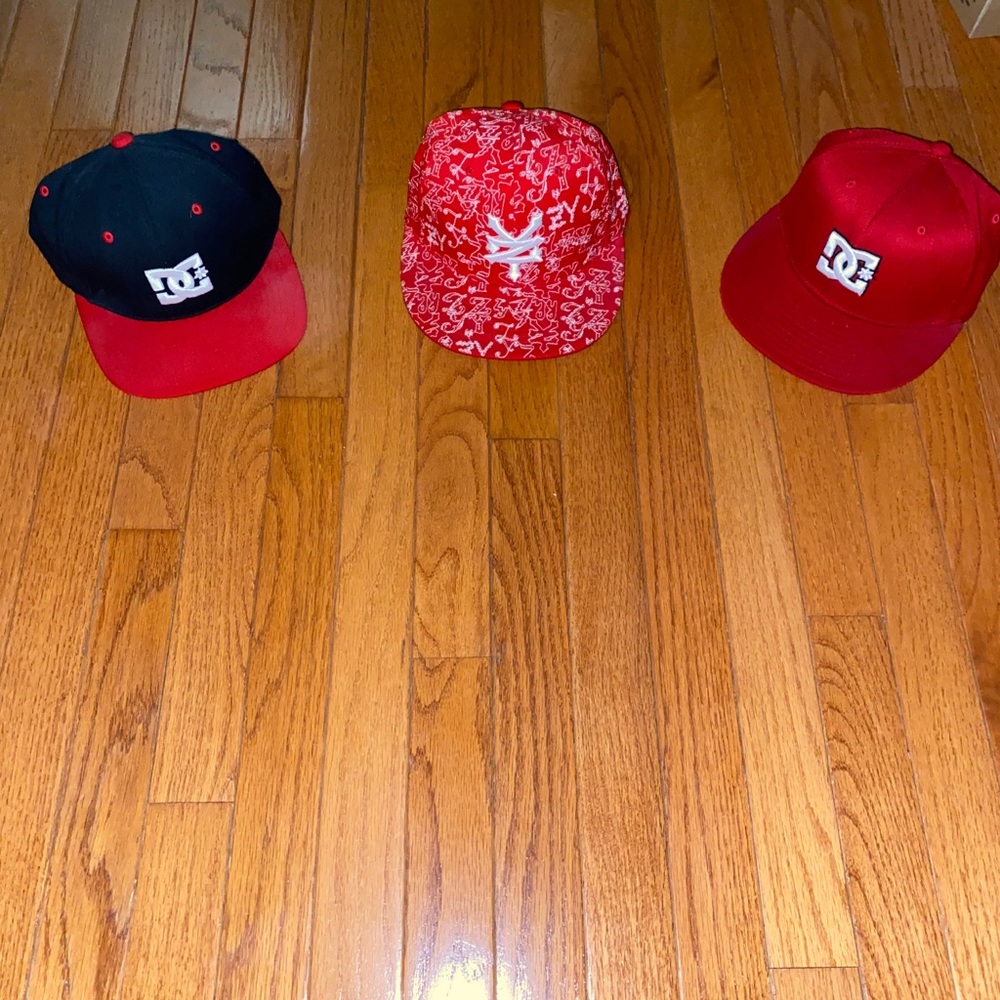 Zoo York and DC snapback hats